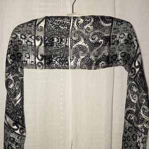 Nordstrom Double Layer 💯 Silk Paisley Polka Leopard Print Scarf